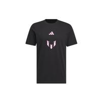 Adidas Messi Logo Print Crew Neck T-Shirt Men Tops Black JG8862 L