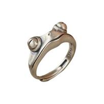 Adjustable Frog Ring - Handmade 3D Polished Alloy Open Ring sidabras