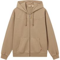 Levis Loose Casual Comfortable Solid Color Hooded Long Sleeve Sweatshirt Men sweatshirt Brown 000VR-0001 L