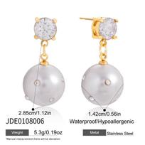 Niche high-end pearl stud earrings do not fade diamond earrings jewelry