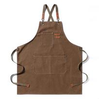 Heavy-Duty Waterproof Canvas Apron for Kitchen, BBQ, Coffee, and Milk Tea Shops