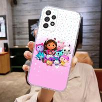 Mielas G-Gabbys D-Lėlių namelio telefono dėklas, skirtas Samsung Galaxy A71,70,52,51,40,31,A50,30S,21S,Note20ultra, Skaidrus dangtelis samsunga12 white