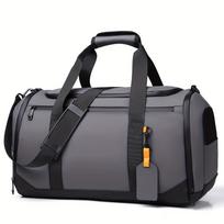 Large Capacity Travel Duffel Bag - Durable Oxford Cloth, Spacious & Stylish Sports Gym Bag Weekend Overnight Bag For University pilka spalva