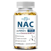 N-acetil-L-cisteinas 600 mg maisto papildas, su nikotinamido adenino dinukleotidu 120 Capsules white
