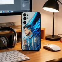 Lionelio Messi telefono dėklas Juodas silikoninis minkštas Samsung S25,S24,S21,S22,S23,S30,Ultra,S20,Plus,Fe,Lite Samsung S30plus5G