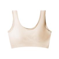 Wire-Free Women's Push-Up Cotton Bandeau Bra - Small Bust, Anti-Exposure Sports Vest XXL (Fit 145-170 lbs)