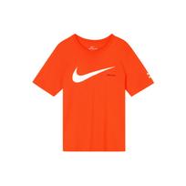 Nike Swoosh Large Logo Print Knit Crew Neck Short Sleeve T-Shirt Men Tops Orange-Red DB5858-891 S