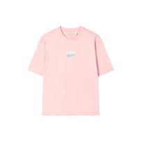FILA X Magic Stick Collaboration American Vintage Crew Neck Letter Print Short Sleeve T-Shirt Unisex Tops Pink F11U329101F-PK XL white