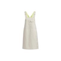 Adidas Neo Casual Breathable Comfortable Strap Square Neck Fitted Sleeveless Dress Women Dresses Off-White H16284 XL