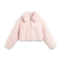 Li Ning X League Of Legends Collaboration Poro Solid Color Lapel Faux Shearling Loose Knit Jacket Women outerwear Light-Pink AFDT948-2 L white