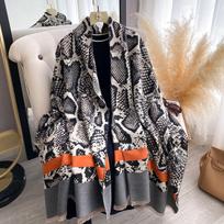 Prabangus leopardinis žiemos kašmyro šalis moterims, šiltas pashmina skara, apklotas, bandana, moteriškas storas pledas, minkštas Bufanda Foulard gray