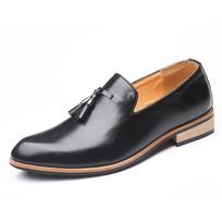 Designer Style Dress Shoes for Men Brand New Business Casual Shoes Slip On Leather Shoes for Men Wedding Party Shoes 39 juoda
