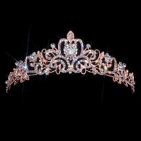 Galvos juostos Vestuvės Prom Princesė Cirkonio Karūna Sidabrinė Diadema Karūna su Šukomis Kristalinė Galvos Juosta Rose gold