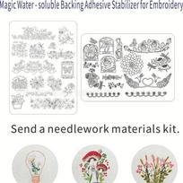 Water Soluble Embroidery Stabilizers Embroidery Patterns Transfer Paper for Beginners Stick and Stitch Embroidery Paper 20*30cm gray