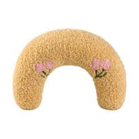 U-Shaped Pet Pillow Cat Neck Support Pillow Soft Fluffy Cat Calming Pillow with Cute Patterns Half Donut Cuddle Pillow for Cats And Small Dogs geltona