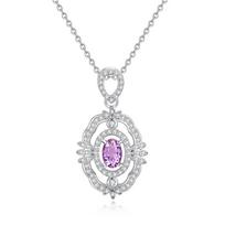 Natural spar pendant s925 sterling silver necklace women's premium elegant collarbone chain daily jewelry gift 925 silver