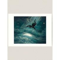 The tapestry Paradise Lost painted by Gustave Doré 75x100 juoda