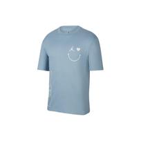 Jordan American Retro Smiley Face Logo Print Crew Neck T-Shirt Men Tops Blue DZ7637-494 L gray