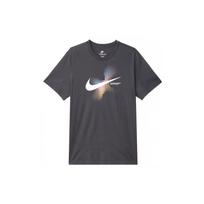 Nike American Vintage Logo Print Ribbed Crew Neck Short Sleeve T-Shirt Men Tops Charcoal FQ7999-060 L gray