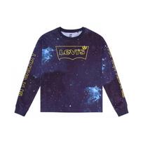 Levis Starry Sky Letter Print Crew Neck Pullover Women T-shirts Purple 76171-0013 XS