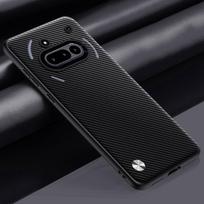 Luxury PU Leather Case For Nothing Phone 3A Back Cover Matte Silicone Full Protection Phone Case For Nothing Phone3A 5G Coque Nothing Phone 3A matinė juoda spalva