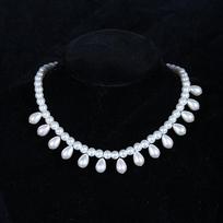Pearl necklace women's high-end spring and summer models do not fade jewelry single-layer neck chain water drop necklace simple European and American