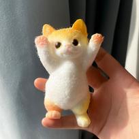 Cute Large Cat Taba Squishy Silicone Fuzzy Super Large Plush Cat Handmade Kitten Squeeze Toy Mochi Toy Hand Relax Antistress Present