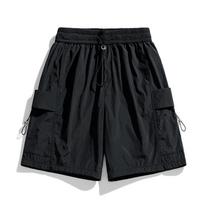Didelio dydžio vyriški maudymosi šortai, madingi, „Baggy Jorts“ stiliaus šortai vyrams, laisvi, plačių klešnių šortai, vyriški „Harajuku Y2k“ laisvalaikio šortai. M juoda