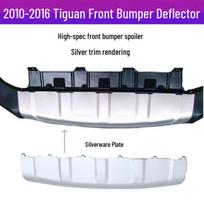 Tiguan priekinio buferio oro deflektoriaus apatinė lūpa ir apsauginė plokštė 10-12 13-16 modeliams su sidabrine apdaila black