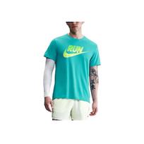 Nike Miler Ss25 Bėgimo Energija Patogus Raidė Universalus Trumpomis Rankovėmis T-shirt Vyriški Viršutiniai Drabužiai Mėlynas HJ3565-345 XXL