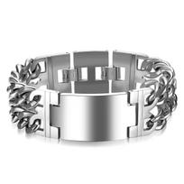 24MM Width 316L Stainless Steel Cuban Chain Cross Bracelet For Men Jewelry Male Hand Chain Wrap Bracelets Punk Accessory 21CM