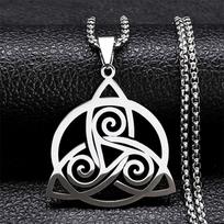 Viking Trinity Celtic Knot Pendant Necklace for Men Women Stainless Steel Witch Triskele Triskelion Necklaces Jewelry collar