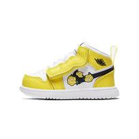 Air Jordan 1 Mid ALT TD Dynamic Yellow Baby Sneakers Black White AT4613-700 US 5C