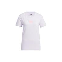 Adidas Neo Graphic Letter Print Casual Sports Breathable Short Sleeve T-Shirt Women Tops Light-Purple HS6837 S