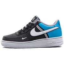 Nike Air Force 1 LV8 2 GS Black Light Current Blue Kids Sneakers White Wolf-Grey CI1756-001 36