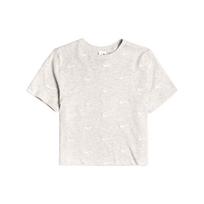 Nike Lab Swoosh Embroidered Logo Crop Short Sleeve Women Tops Gray CK4092-050 XXS