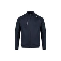 Mizuno Essential Series Logo Print Stand Collar Zip Comfortable Casual Sports Long Sleeve Jacket Men Jacket Midnight-Blue K2CC41A114 M