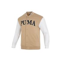 PUMA Letter Print Casual Single-Breasted Long Sleeve Jacket Men Jacket Khaki 681267-83 L white