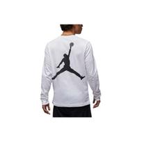 Jordan Amerikietiško Retro Stiliaus Raidės Prekės Ženklo Logotipo Spaudinys Apvalia Kaklo Ilgomis Rankovėmis Marškinėliai Vyriški Viršutiniai Drabužiai Balti DV8447-100 XL