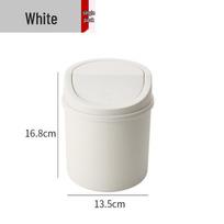 Mini Desktop Trash Can for Dorm or Bedside - Cute and Compact Standard white
