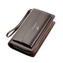 Li Shen Men's Business Clutch Bag tamsiai ruda spalva