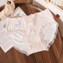 Large Size Spring and Summer Sweet Wind Pure Cotton 10a Bacteriostatic Silk Extended Crotch Triangle Briefs XL