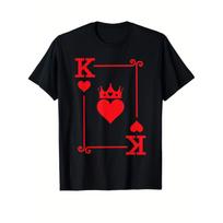 King of Hearts Card Game Graphic Mens Cotton Crew Neck TShirt Casual Short Sleeve Tee - Men's Summer Cotton Graphic Tee S įvairiaspalvis