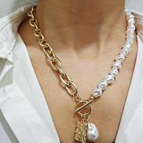 European and American Jewelry, Temperament, Special-shaped Pearl Necklace, Women's Retro Baroque Portrait 60CM