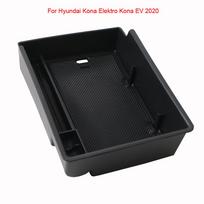 Car Central Armrest Storage Box For Hyundai Kona Elektro Kona EV  Central Control Organizer Tray Accessories ABS Material juoda