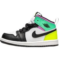 Air Jordan 1 Mid TD Pastel Baby Sneakers White Volt Green-Glow 640735-175 26 gray