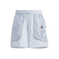 Adidas Essentials Woven Mid-Waist Athletic Short Women Shorts Blue HA3632 S white