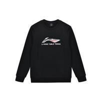 Li-Ning Ping Pong Series Solid Color Cotton-Feel Basic Sport Casual Crew Neck Long Sleeve Sweatshirt Unisex Sweatshirt Black AWDT281-2 L