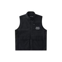 Anta Thick Sleeveless Vest With Letter Zipper Stand Collar Men Vests Crab-Gray 152341742-2 L
