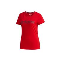 Adidas Neo Essentials Round Neck Logo Print Sports Short Sleeve T-Shirt Women T-Shirts Red FP7867 XS